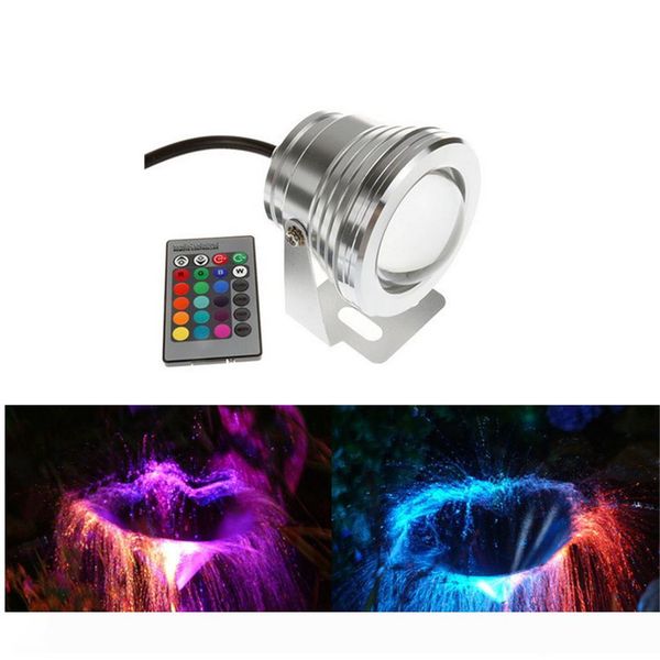 

AUCD Mini DC 12V Underwater RGB LED 10W Lights IR Remote IP68 Waterproof Fountain Pool Lamp Landscape Pond Lighting LED-WL