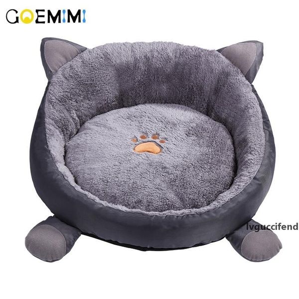 

new arrival cat warm bed velvet comfortable ear shape kennel for puppy cama gato lovely soft cat cave house for cat t200101