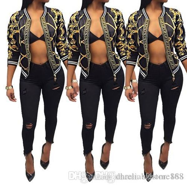 

2018 european and american fashion brand design, new autumn dress, digital positioning printing long sleeved jacket, thin coat, ladies, Black;brown