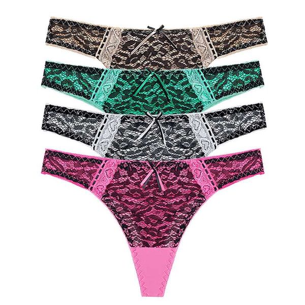 

dkert women strings lace underwear panties soft thongs lingerie tangas women sexy, Black;pink
