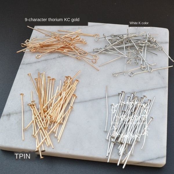 

korean handmade beaded material diy jewelry accessories homemade earrings 9-character needle t-pin diy bracelet beaded bracelet, Silver