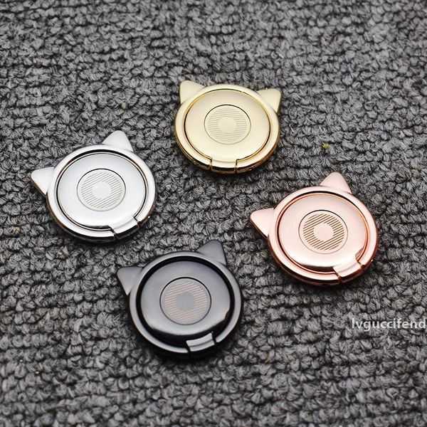 

360 degree metal cat ear finger ring holder cat ears smartphone mobile phone finger stand holder for iphone x 8 samsung