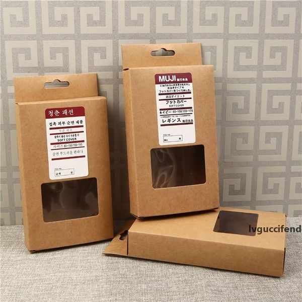 

underwear packaging box with window kraft paper packaging box with handle retail packaging box wholesale lx2294