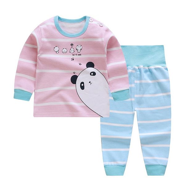 

new children pajama sets spring autumn kids cotton cartoon +pants sleepwear suits for baby boy girls soft homewear clothing, White
