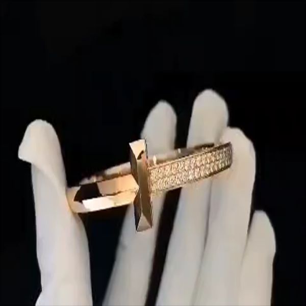 

tiffon women bracelet 1 series wide and narrow version zircon s925 sterling silver jewelry 1:1luxury brands logo couples gift, Black