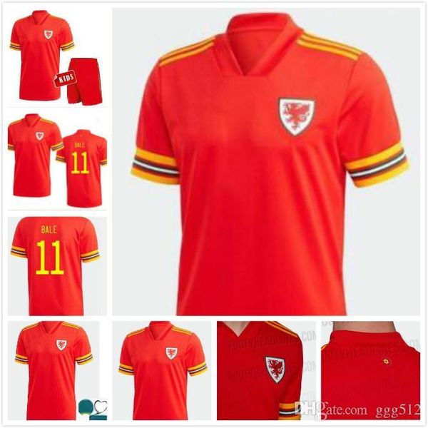 

man + kids kit 2020 уэльс футбол джерси 20 21 bale allen джеймс бен дэвис уилсон camisetas сборная домой уэльс футбол рубашки, Black;yellow
