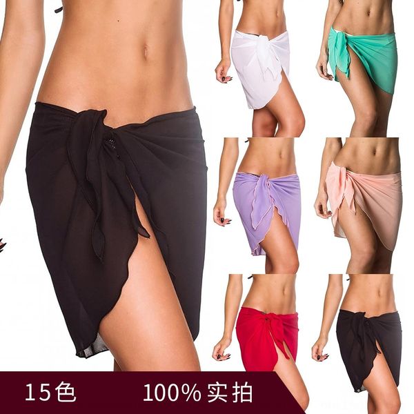 

2020 bra chiffon covered chest plastering 2020 bra chiffon covered skirt skirtchest plastering beach skirtbeach skirt, Black