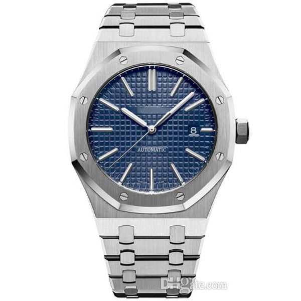 

2019 42mm automatic movement mens watches transparent cover full stainless steel man luminous business mens wristwatch in