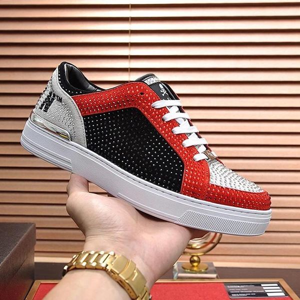 

new men shoes fashion design blingbling lo -sneakers crystal patchwork mens shoes sneakers fashion flats herren -schuhe luxury sale