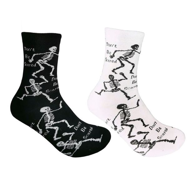 

stockings funny crazy halloween skull pattern sports medium tube socks, Black
