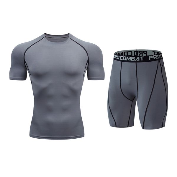 

the new fitness sports suit men's short suit quick-drying breathable compression comfortable fabric suitable for all sports, Black;blue