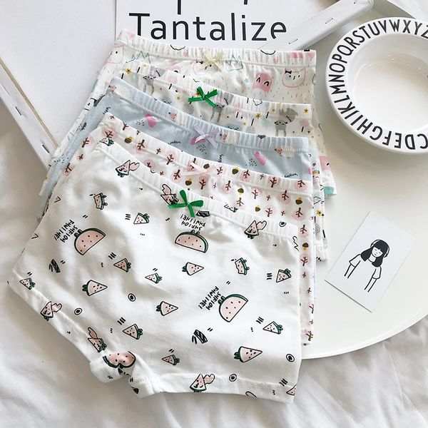 

ins new style children's and underpants and girls' boxer underwear pure cotton cute cartoon children's underwear 5-piece suit, Camo