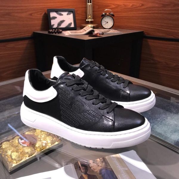 

2019w spring men's casual shoes, comfortable and breathable platform white shoes, fashion sports shoes, original box packaging: 38-4411, Black
