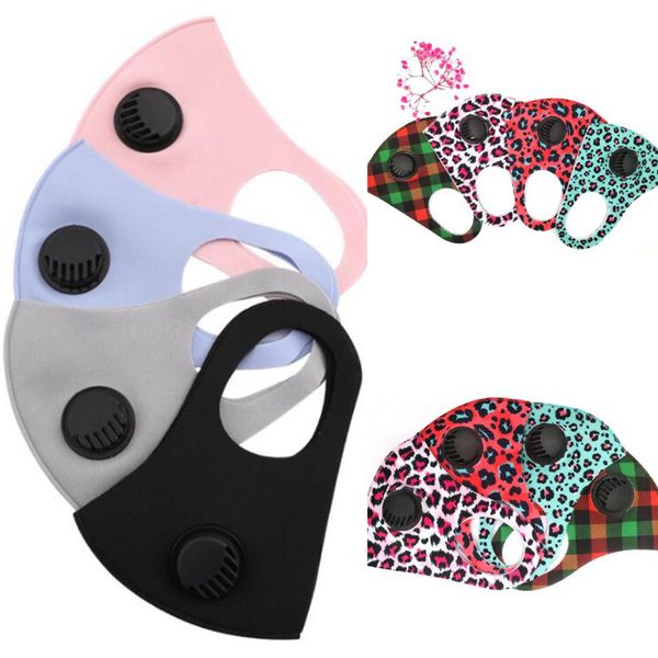 Leoparden-Gesichtsmasken für Erwachsene, atmungsaktiv, Ventil, PM2,5-Masken, waschbar, Anti-Staub, Leopardenmuster, Outdoor-Mundbedeckungen OOA8273