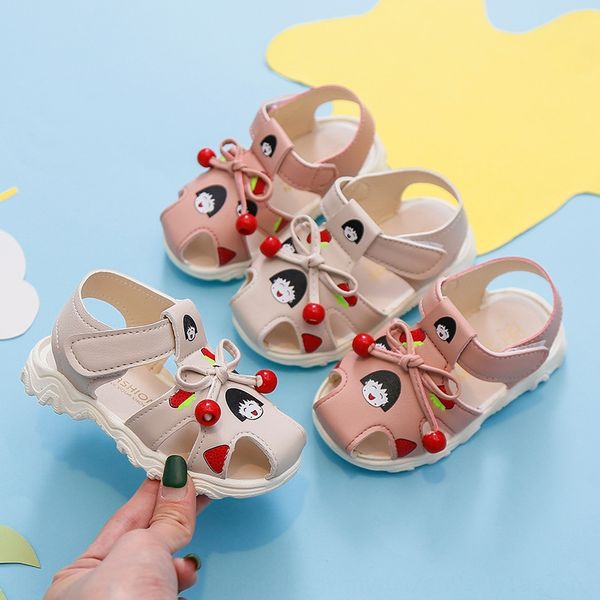 

tfzcd summer 2020 new style girls and sandals ' small marubeni girls' sandals baotou peeling shoes anti-slip children's soft, Black;red