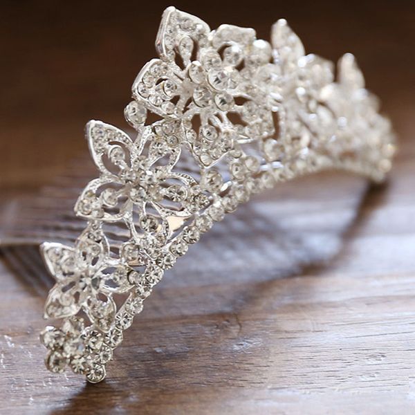 

women stylish party princess crown ladies delicate shining rhinestone hair accessories wedding beauty headpieces hair jewelry, Golden;silver