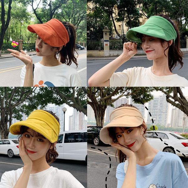 

korean ins net red solid color running empty hat female beach sunscreen foldable sunshade duck tongue sunscreen cap cap hat tide, Blue;gray