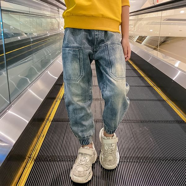 

5-15-year-old boys 2020 casual jeans jeans new medium and large children's spring and autumn pants summer thin casual pants fashion, Blue