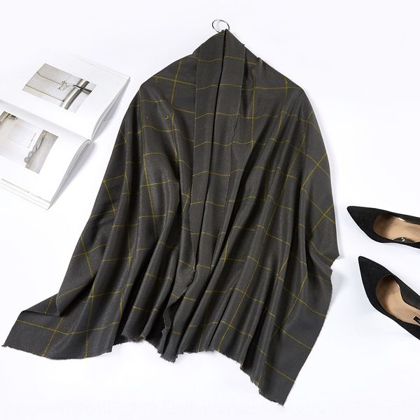 

2019 new couple's scarf striped plaid women's scarf shawl shawl winter korean all-match burr, Blue;gray