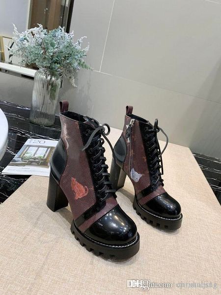 

luxury womens short boots brand martin boots platform work boot snow boot lady 10cm chunky ankle boots designer winter shoes w1, Black