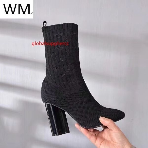 

new classic black elastic high heel boots riding rain boot boots booties sneakers dress shoes, Black;green