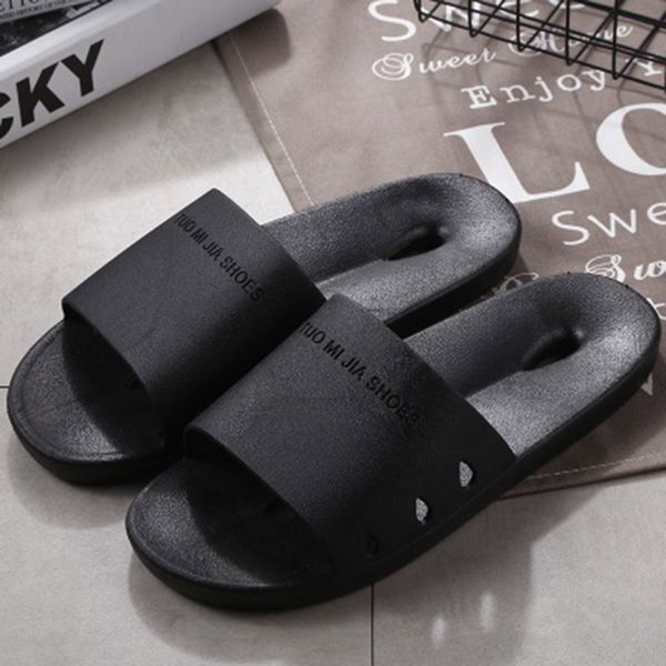 

weweya 2020 new arrival men slippers spring autumn summer indoor shoes open toe slippers flat shoes men home, Black