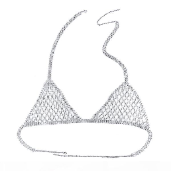

ladies bra panties jewelry crystal body chain rhinestone lingerie belly chains beach bikini underwear romantic gift, Silver