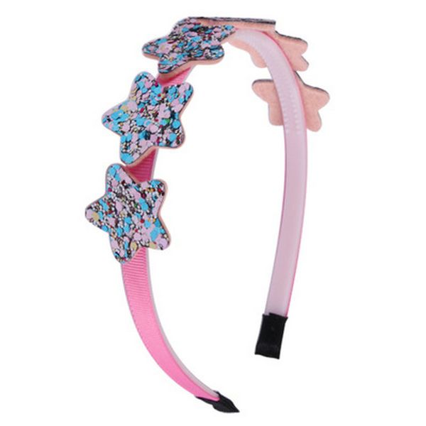 

2016 1pc hair band kids sequin shiny heart star headband party hair accessories for girl handmade flower hairband gift 1pc hair band kids hf, Black;brown