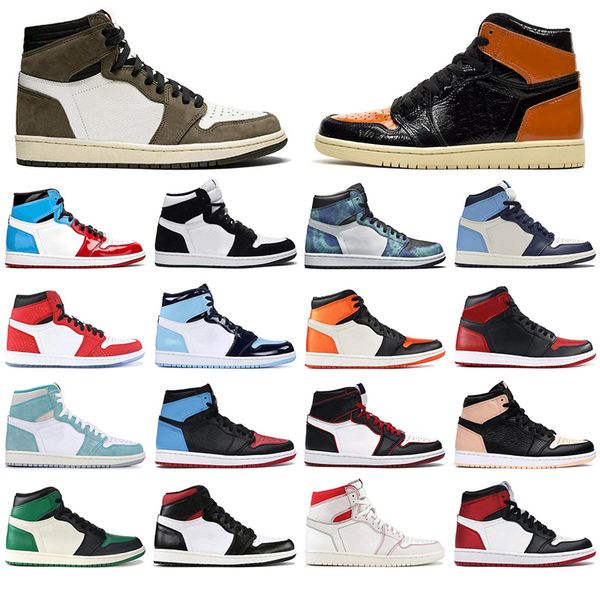 

jumpman 1 1s basketball shoes for men unc to chicago mocha spiderman game royal unc shattered backboard mens trainers sports sneaker, White;red