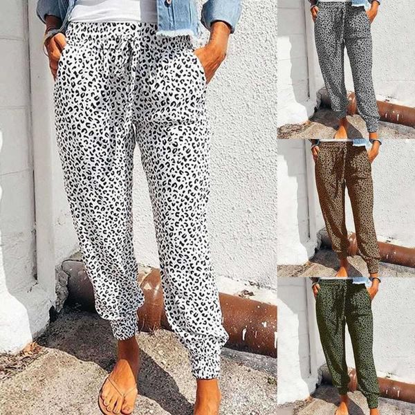 

oeak harajuku joggers leopard print casual pants wide leg sweatpants women trousers plus size high waist pants streetwear, White;red