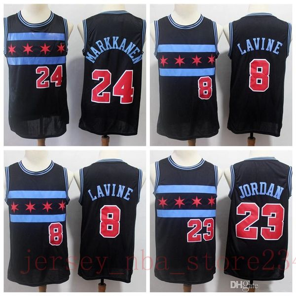 

mens 23 michael mj black лаури маркканен 24 ванкувер чикаго быки джерси лавайн 8 сити баскетбольного издание трикотажных изделий, Blue;black
