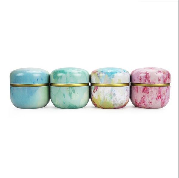 

canister portable japanese iron box small round canister green tea tinplate 8.5*8.5cm canister mini creative tea jar 2020