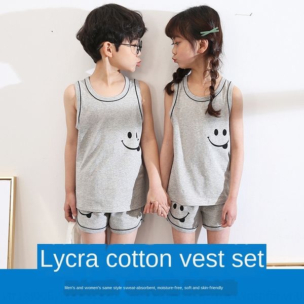 

modal boneless base for boys and girls shirt vest shirt ultra-thin breathable base vest for boys and girls, Blue