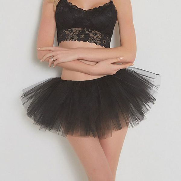 

womens dreamlike fancy ballet dancewear tutu pettiskirt mini skirt evening party skirts women dance fairy tulle ball gown skirt, Black