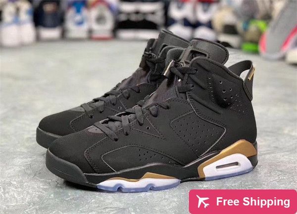 

new authentic air 6 dmp black metallic gold 23 basketball shoes men defining moments pack sneakrs sports ct4954 -007 with original box