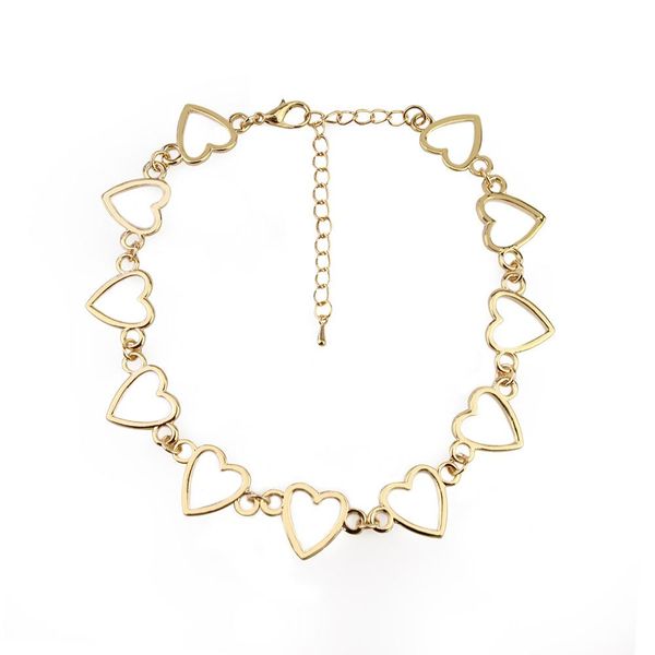 

2020 elegant alloy necklace fashion love hollow pendants womens personality short necklace trend coin shape choker jewelry wholesale, Silver