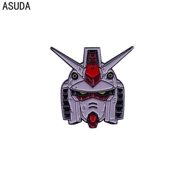 

anime robot hard enamel pins and cartoon gundam warrior brooch men women fashion jewelry gifts anime movie novel lapel badge, Gray