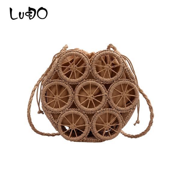 

lucdo beach straw bags 2020 summer rattan bag handmade hollow woven shoulder bag casual bohemia bali handbag bolsos mimbre