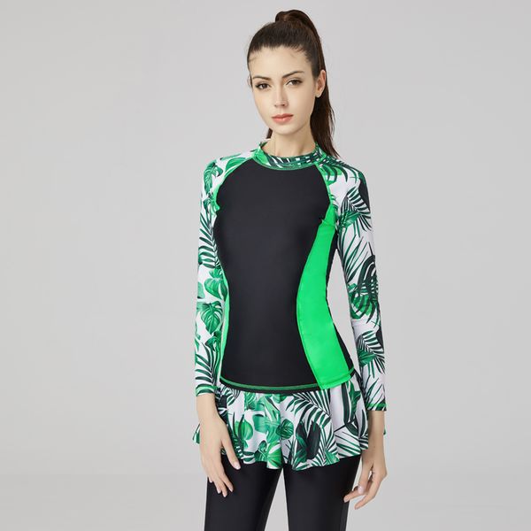 

long sleeve swimwear full body swimsuit women one piece sport bathing suit rash guard sunscreen surf swimming suit wetsuits 2020