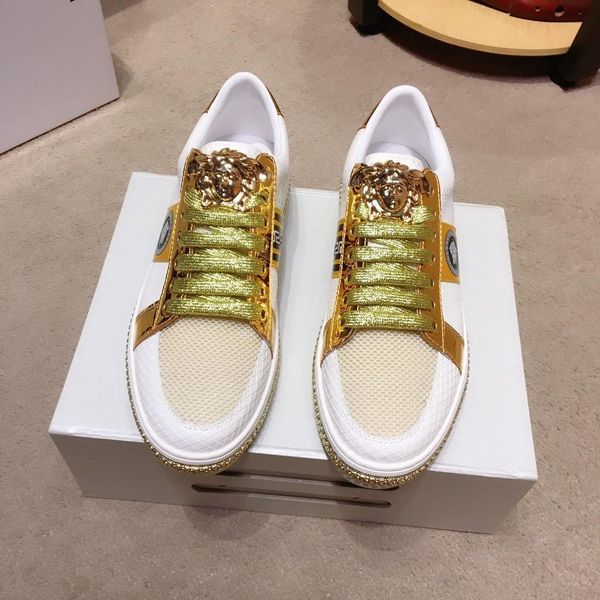 

2020t high-end fashion men's printed letters comfortable casual shoes large size leather breathable outdoor sports shoes, size: 38-45, Black