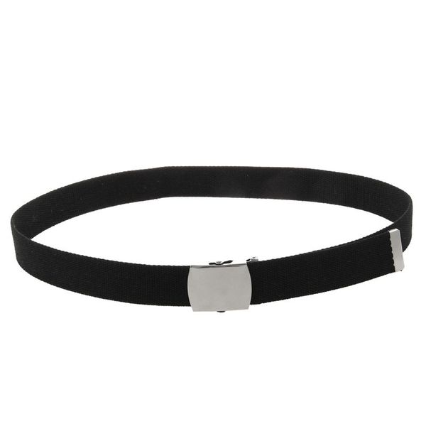 

canvas belt style with silver buckle and tip 43 inch long(black, Black;brown