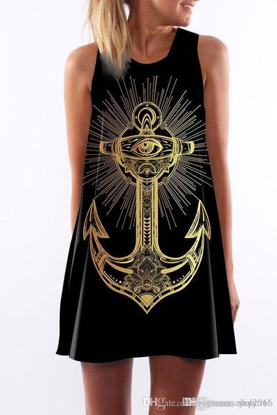 

женщины платья лета шеи экипажа сексуальной sling рукавов hip wrap elegant lady gold bost анкер печать распечатана юбкой casual карандаш пла, Black;gray