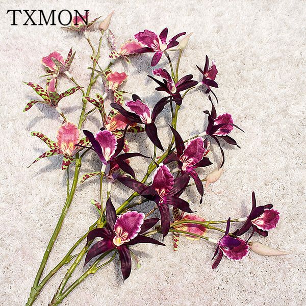 

simulation single branch 2 branches 11 flower stone orchid artificial fake flower home decoration pgraphy wedding decoration
