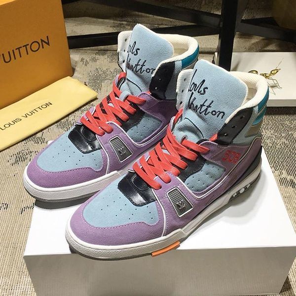 

luxury men shoes fashion boots sneakers breathable design recreational men shoes outdoor footwears with origin box chaussures pour hommes, Black