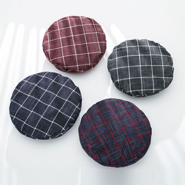 

2020 new outdoor women's flat hat beret fashion edge beret all-match plaid flat hat, Blue;gray