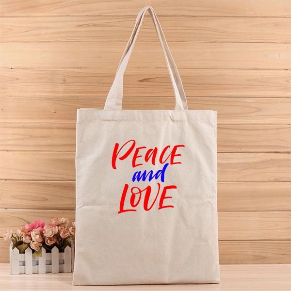 

мода творческий мир и любовь 3d цифровых печатных девушки и женщины canvas tote сумка подходит для покупок, подарков, свадьба, день рождения