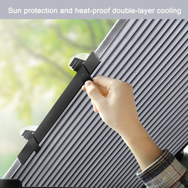 

car retractable windshield anti-uv car window shade front sun block auto rear window foldable curtain 46/65/cm sunshade