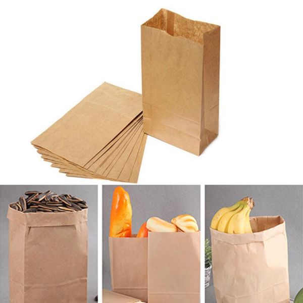 

10/20pcs paper bag brown kraft paper bag gift bags packing biscuits candy bread cookie bread nuts snack baking package p