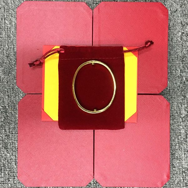 

love titanium steel silver rose gold without diamonds bracelet bangles women men screw bracelet couple jewelry with original box 0f49, Black