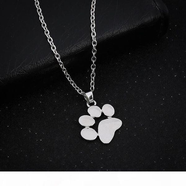 

o new jewelry cute animal dog paw small pendant necklace wfn609 (with chain )mix order 20 pieces a lot, Silver